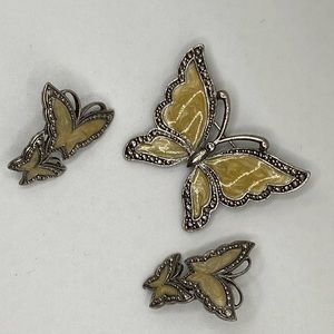 Avon Butterfly Brooch and Earring Set